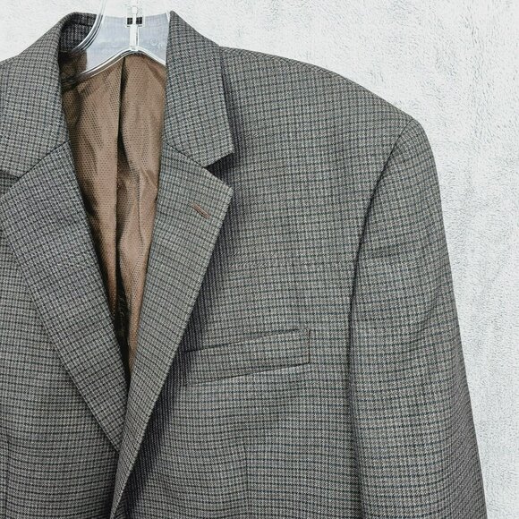 MICHAEL Kors Suit Jacket Blazer Sport Coat 40R Brown Plaid Double Vent 2 Button - Picture 4 of 12